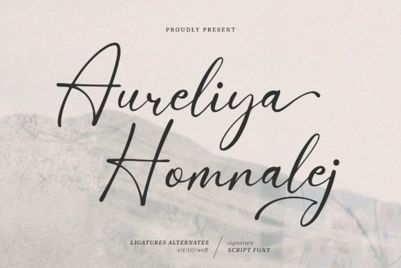 Aureliya Homnalej: A Dainty Script Font for Editorial Design