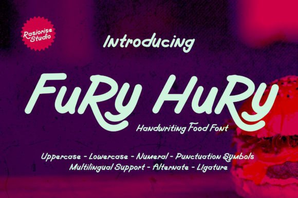 Fury Hury: The Food Script Typeface for Bold Campaigns
