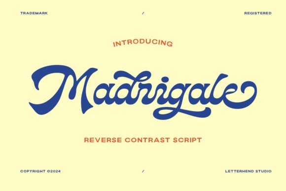 Madrigale: A Reverse Contrast Typeface for Editorial Design