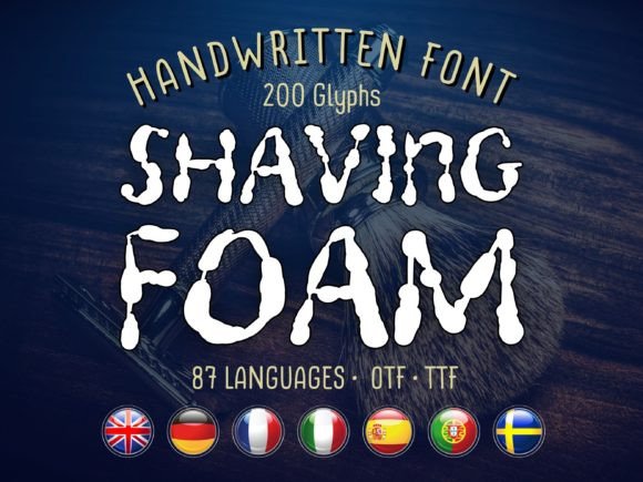 Shaving Foam Font for Handmade Branding